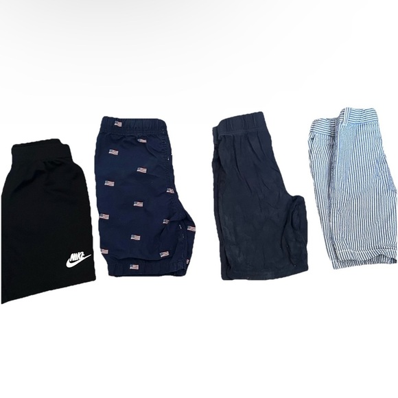 Lot Of 4 Boys Shorts Nike Seersucker Patriotic Size 6 - Picture 1 of 8